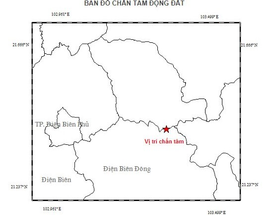 Động đất mạnh 3,9 độ richter tại Điện Biên