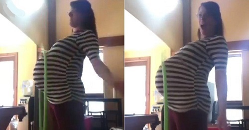 Dân mạng xôn xao vụ bà bầu sắp đẻ còn đăng tải clip lắc vòng