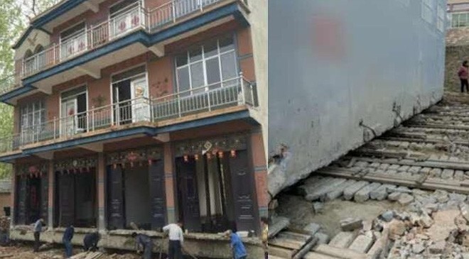 Bị giải tỏa mặt bằng, ông chủ chơi trội di dời ngôi nhà nặng 1.000 tấn