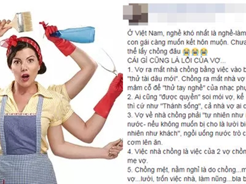 Hàng ngàn chị em như thấy bóng dáng mình trong câu chuyện 'Ở Việt Nam, nghề khó nhất là làm vợ'