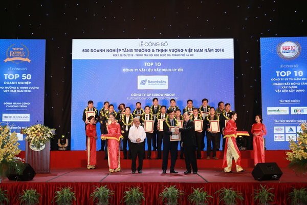Eurowindow “tăng hạng” trong Top 10 công ty Vật liệu xây dựng uy tín năm 2018