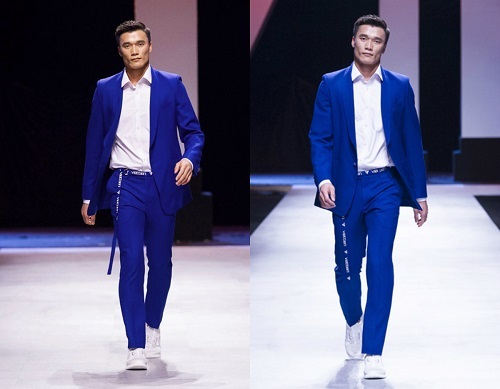 Rời khung thành lên sàn catwalk, Bùi Tiến Dũng được khán giả vỗ tay ầm ầm
