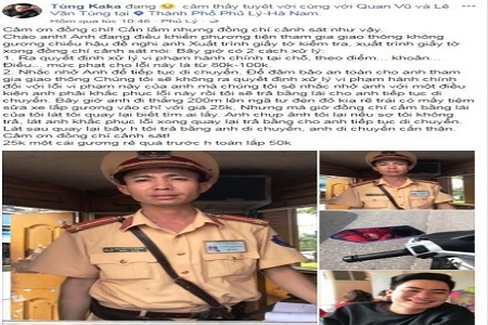 Cách xử phạt của CSGT khiến nam thanh niên