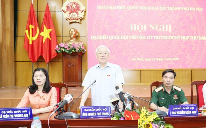 Tổng Bí thư Nguyễn Phú Trọng tiếp xúc cử tri Hà Nội