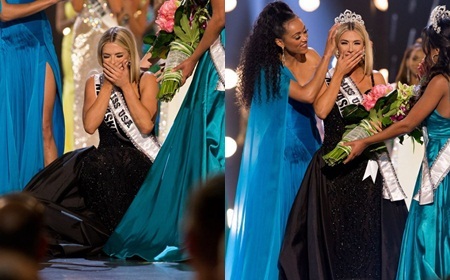 Tân Hoa hậu Mỹ cao 1m65 bật khóc khi giành vương miện