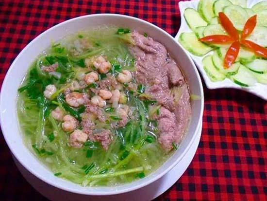 Cách nấu canh tôm với bầu 