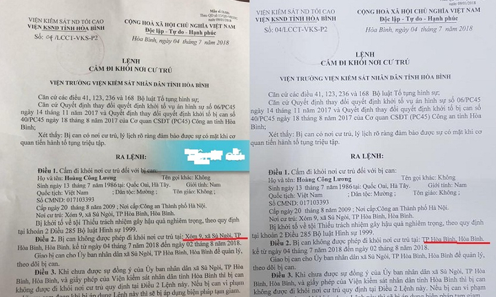 Vì sao bác sĩ Hoàng Công Lương có hai lệnh cấm đi khỏi nơi cư trú?