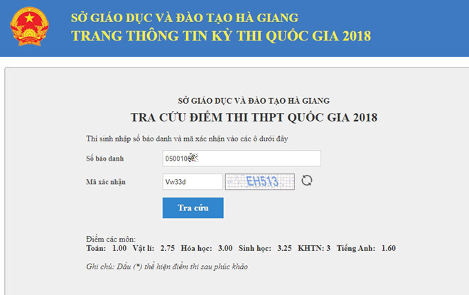 Thí sinh từng đứng top ở Hà Giang bị