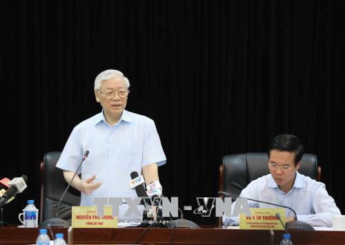 Tổng Bí thư Nguyễn Phú Trọng làm việc với Ban Tuyên giáo Trung ương