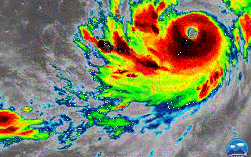Sức mạnh của siêu bão Mangkhut nhìn từ vệ tinh