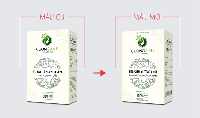 Bị làm giả sản phẩm, trà giảm cân Cường Anh thay đổi bao bì sang Trà Slim Cường Anh