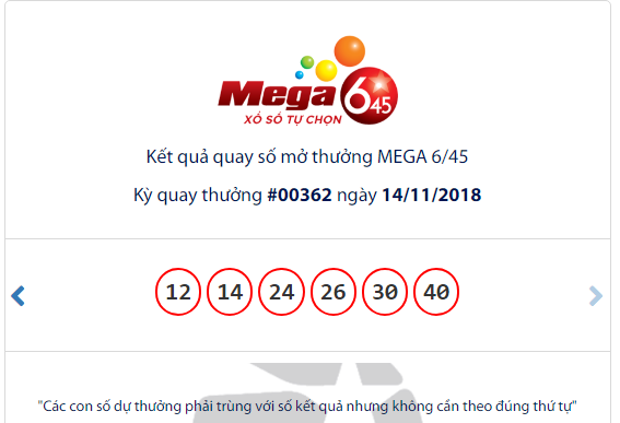 Kết quả xổ số Vietlott hôm nay 14/11/2018:Jackpot hơn 48 tỷ đồng vẫn bị bỏ ngỏ