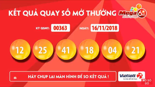 Kết quả xổ số Vietlott ngày 16/11/2018: Giải Jackpot hơn 52 tỷ đồng đã tìm thấy chủ nhân