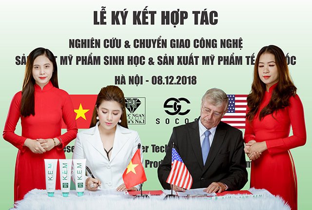 Socos ký kết với đối tác Hoa Kỳ hợp đồng chuyển giao công nghệ sản xuất mỹ phẩm sinh học và mỹ phẩm tế bào gốc