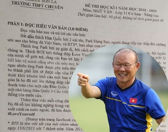 Học sinh phấn khích trước đề thi Ngữ Văn xuất hiện HLV Park và nhóm nhạc BTS 