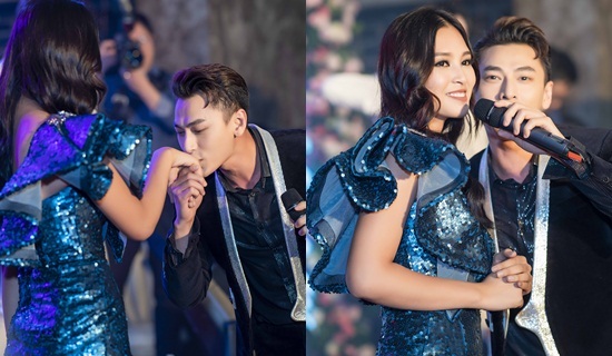 Isaac bất ngờ hôn tay khiến hoa hậu Tiểu Vy ngại ngùng