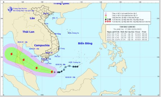 Bão số 1 tiến thẳng vào Cà Mau, Nam Bộ - Trung Bộ mưa lớn