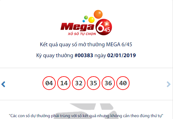 Kết quả xổ số Vietlott hôm nay 2/1/2019: Jackpot hơn 28 tỷ đồng vẫn 