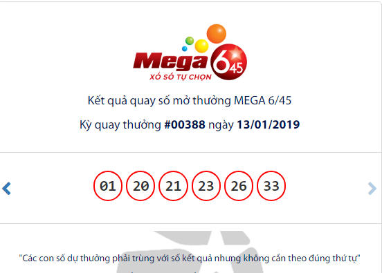 Kết quả xổ số Vietlott hôm nay 16/1/2019: Mega có 