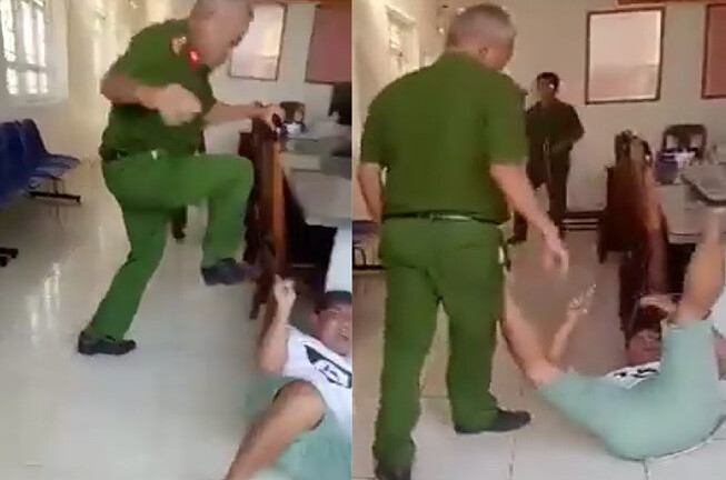 Đình chỉ Phó công an phường đạp chân trúng mặt người dân ở trụ sở Phú Yên