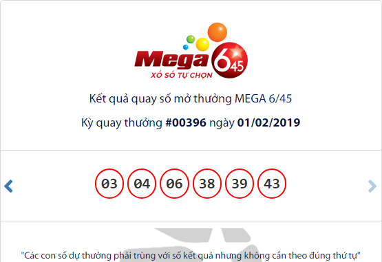 Kết quả xổ số Vietlott hôm nay 1/2/2019: