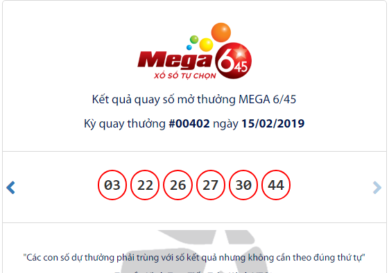 Kết quả xổ số Vietlott hôm nay 17/2/2019: Jackpot hơn 20 tỷ đồng