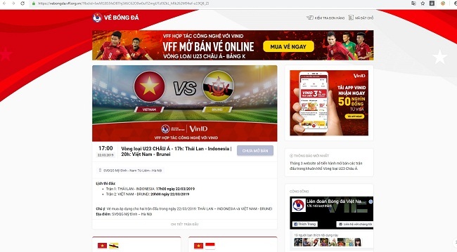 Sáng nay (10/3), VFF chính thức mở bán vé vòng loại U23 châu Á