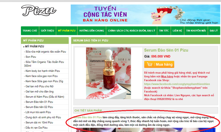 Công ty TNHH Pizu Việt Nam “thần thánh hóa” mỹ phẩm Pizu, lừa đảo khách hàng?