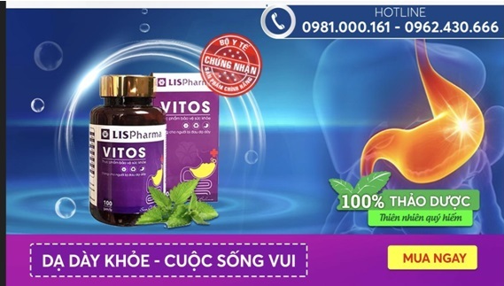 Giảm trào ngược dạ dày, đau dạ dày tái phát nhờ VITOS