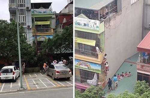 Cháy trường mầm non ở Hà Nội, hàng chục cháu bé được sơ tán kịp thời