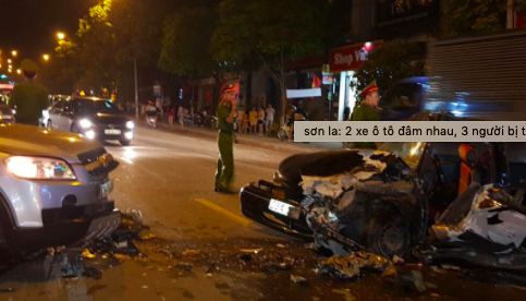 Sơn La: 2 xe ô tô đấu đầu nhau, 3 người bị thương nặng 