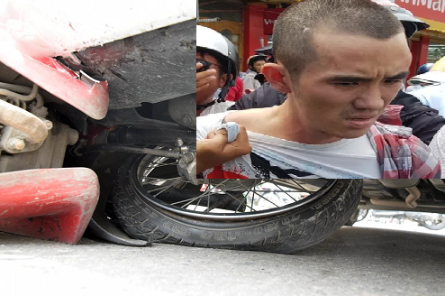 Nghi phạm buôn ma túy lái ô tô tông và kéo lê xe cảnh sát cả cây số trên đường phố