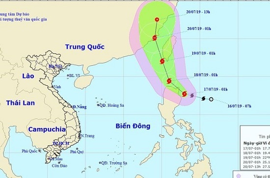 Bão Danas giật cấp 10 hướng thẳng vào biển Đông