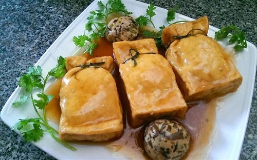 Rằm tháng 7: Đậu hũ bao bố chay thanh mát, nhẹ bụng