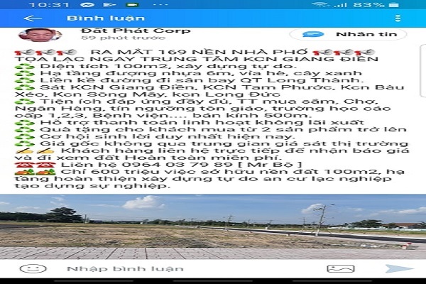 Trảng Bom - Đồng Nai: Không có dự án của công ty CP Đầu tư Đất phát CORP