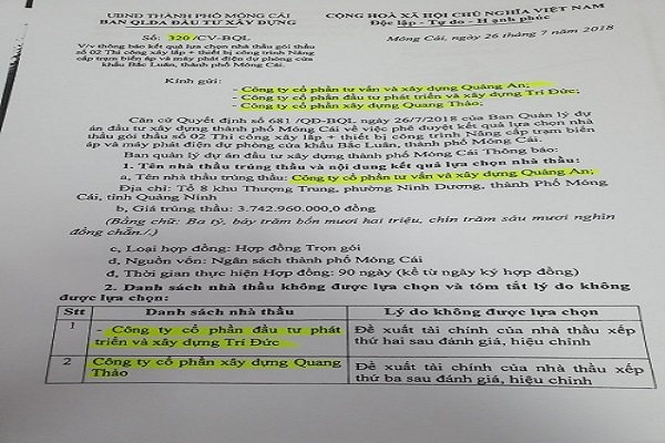 Quảng Ninh: Có hay không việc các nhà thầu lớn 'bắt tay' để trúng thầu?