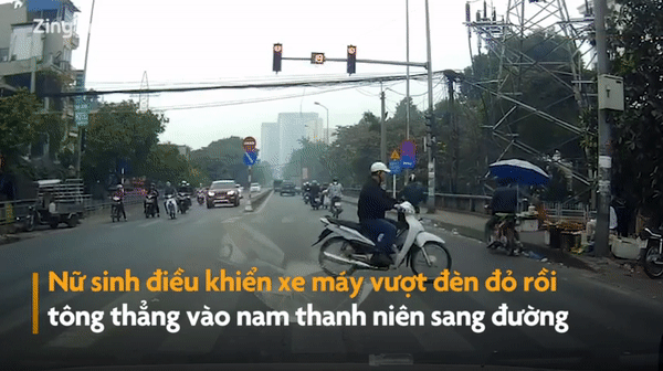 Liều lĩnh vượt đèn đỏ, cô gái nhận cái kết đắng