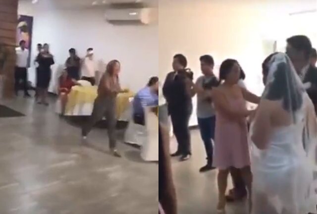 Video: Tình cũ bất ngờ xông vào hôn trường gào thét ầm ĩ, ngăn cản chú rể cưới cô dâu