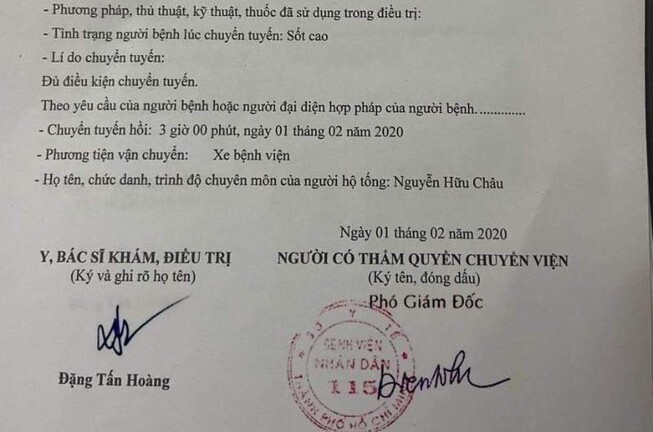 Thực hư thông tin BV Nhân dân 115 chuyển viện bệnh nhân nhiễm virus corona
