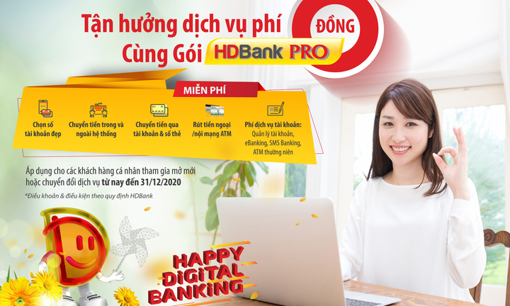 Tận hưởng loạt đặc quyền ưu đãi cùng tài khoản HDBank Pro