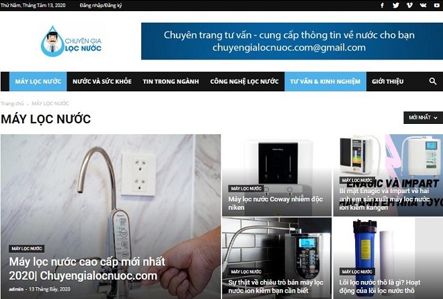 Chuyengialocnuoc.com – Website phi lợi nhuận cung cấp thông tin hữu ích về nước