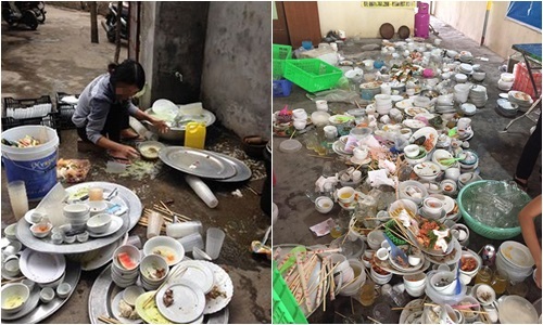 Rửa 8 mâm bát ngày đầu ra mắt, cô gái có pha xử lý 