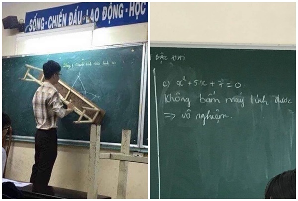 Lên bảng không giải được bài, nam sinh ghi câu trả lời đầy quyết đoán khiến cả lớp 