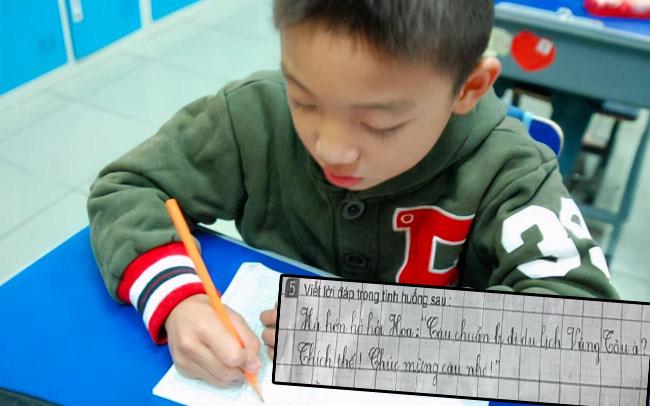 Cậu nhóc làm bài tập tiếng Việt khiến cộng đồng mạng cười ngặt nghẽo, đến cô giáo cũng