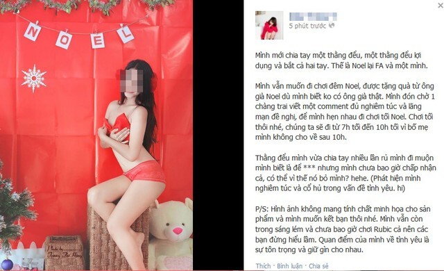 Thực hư chuyện nữ sinh tung ảnh nóng mời gọi đi chơi Noel 