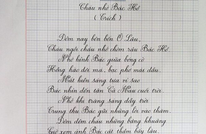 Dân mạng “lại sốt” với chữ đẹp như đánh máy của học sinh lớp 5