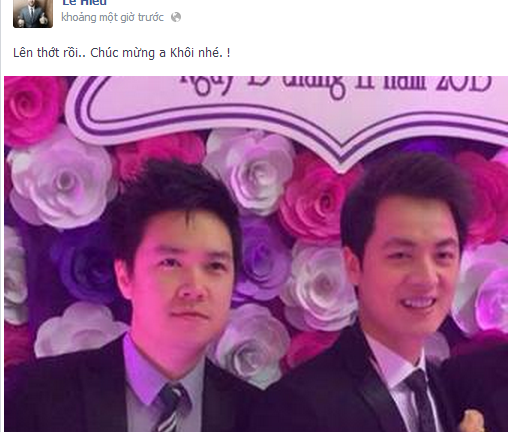 Lê Hiếu bảnh bao dự đám cưới Đăng Khôi