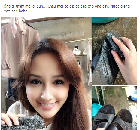 Facebook sao 24h: Mai Phương Thúy cọ dép cho ông nội