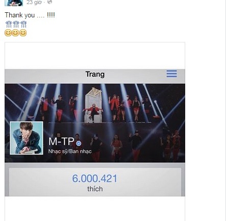 Facebook sao 24h: Fanpage Sơn Tùng đạt hơn 6 triệu lượt like