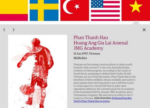 Báo Anh hết lời khen ngợi tài năng của sao U19 Việt Nam